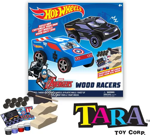 Vista 4 de Hot Wheels Tara Toy 2pk Wood Racer - Black Panther/Capt America (58787)