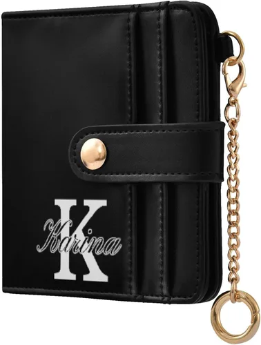 Vista 16 de Sinestour Custom Beige pattern Small Wallet for Women RFID Blocking Leather Bifold Small Purse with Card Holder Zipper Coin Pocket ID Window