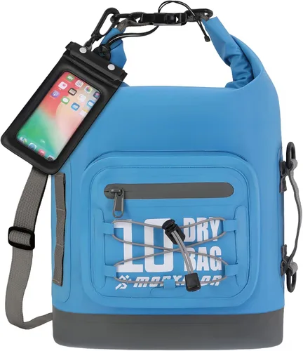 Vista 86 de MORXPLOR Bolsa seca impermeable, 5L/10L/20L/30L/40L/55L Mochila seca con funda impermeable para teléfono para natación, kayak