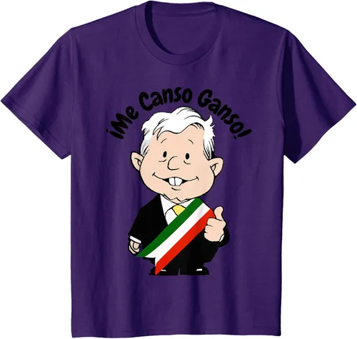 Vista 25 de AMLO Amlito Me Canso Ganso - Camiseta con diseño de dibujos animados mexicanos Gris Oscuro