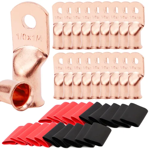 Vista 80 de TKDMR - Kit de 264 piezas de extremos de cable de batería, 132 piezas de terminales de anillo de lengüetas de cable de cobre resistentes AWG 8 6 4 2