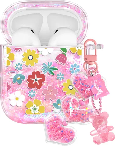 Vista 53 de para Airpods de 2ª/1ª Generación - Estuche Quicksand Liquid Kawaii Lindo Mujer Niña Mujeres Chispeante Brillante Bling Resplandor Adorable Elegante
