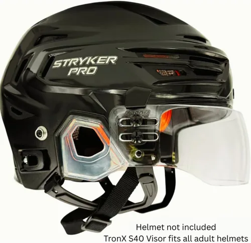 Vista 2 de TronX Casco de hockey de corte ventilado S40 Visera transparente (antiarañazos/antivaho) Certificado CE