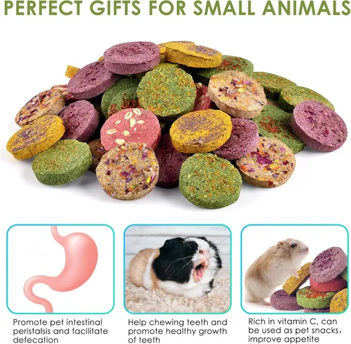Vista 5 de ERKOON Timothy - Juguetes masticables de conejito de heno de Timothy, 100% naturales hechos a mano, golosinas molares para animales pequeños, pasto