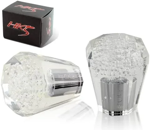 Vista 5 de Universal JDM VIP 2.362 in Manual MT - Pomo de cambio de burbujas de cristal octágono transparente, 1 paquete (negro)