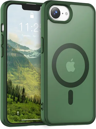 Vista 75 de Funda transparente para iPhone 11 con protector de pantalla, compatible con Magsafe, antiamarilleo, protección de grado militar, a prueba de golpes