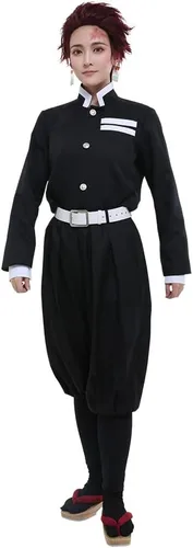 Vista 2 de miccostumes Disfraz de cosplay de uniforme de equipo negro de anime para mujer