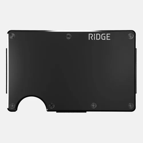 Vista 3 de The Ridge - Billetera delgada minimalista para hombre, Negro