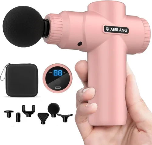 Vista 8 de AERLANG Mini Massage Gun Muscle Deep Tissue Massager Gun, Handheld Percussion Massager, Portable Quiet Massage Gun with Carry Case for Home Office