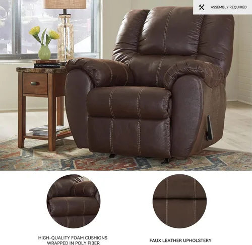 Vista 8 de Signature Design by Ashley McGann Brown Rocker - Silla reclinable, nogal