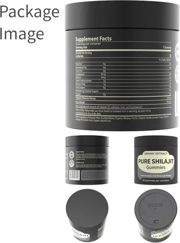 Vista 5 de Gomitas Shilajit - Fuente del Himalaya 9000 mg, energía y apoyo inmunológico para hombres y mujeres, ácido fúlvico + 85 oligominerales, sabor a miel