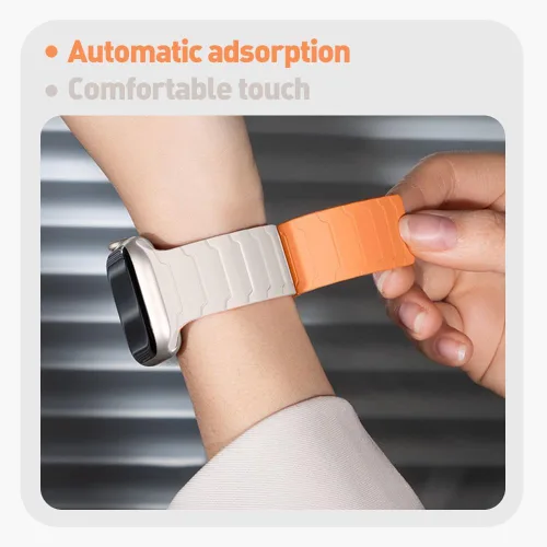 Vista 7 de LYSANDRA Correa magnética compatible con Spade & Co Health Smartwatch 4, correa magnética fuerte deportiva de silicona para Spade Co Health