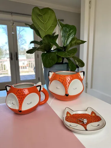 Vista 5 de Streamline Imagined Taza de cerámica de zorro naranja