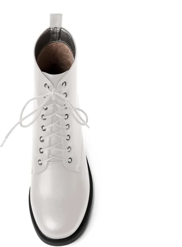Vista 114 de ROSERWISH Botas altas de tacón bajo y grueso para mujer, con cordones, cómodas, modernas, con puntera redonda, de 2.5 pulgadas