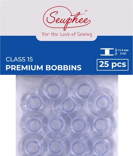 Vista 6 de Sewphee Se adapta a bobinas de costura y bordado Brother – 12 piezas, SA156, transparente