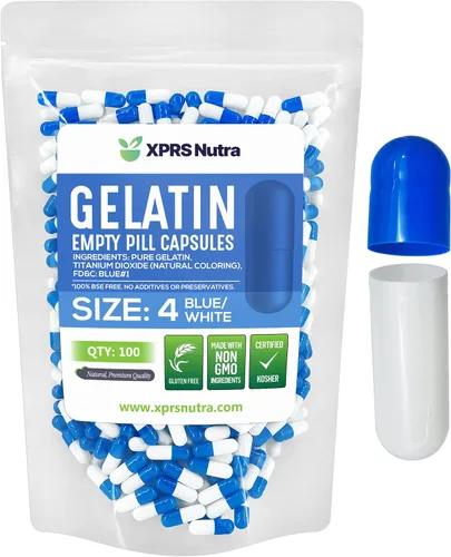 Vista 20 de XPRS Nutra Cápsulas vacías tamaño 4 – 100 cápsulas pequeñas de gelatina vacías – Pastillas de relleno de cápsulas de bricolaje – Cápsulas de gel