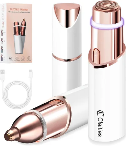 Vista 10 de Removedor de vello facial para mujeres, afeitadora para mujeres sin dolor, afeitadora facial - Mini removedor de pelo, afeitadora eléctrica portátil