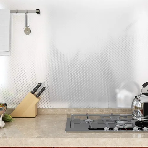 Vista 3 de VEELIKE Pegatinas de papel pintado a prueba de aceite, impermeables, de acero inoxidable, autoadhesivas, impermeables, de aluminio, para estufas