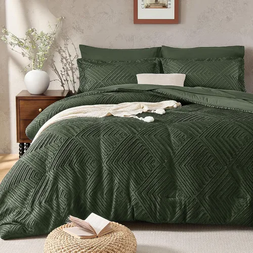 Vista 10 de JOLLYVOGUE Juego de edredón Queen de 7 piezas, cama bohemia copetuda en una Edredón ultra suave, certificado OEKO-TEX, para todas las estaciones