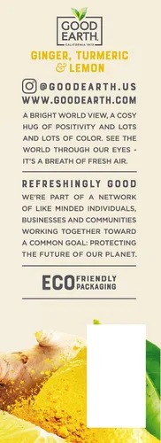 Vista 4 de Good Earth Sensorials - Té de hierbas de jengibre, cúrcuma y limón, caja de 15