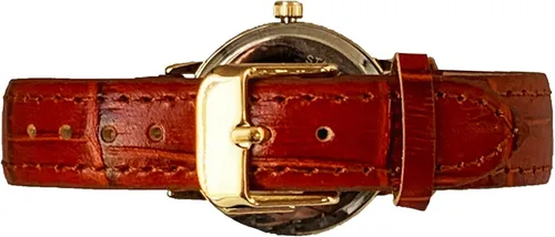 Vista 2 de Peugeot Women 14K Plated Sun Moon Phase Vintage Dress Analog Watch with Leather Strap