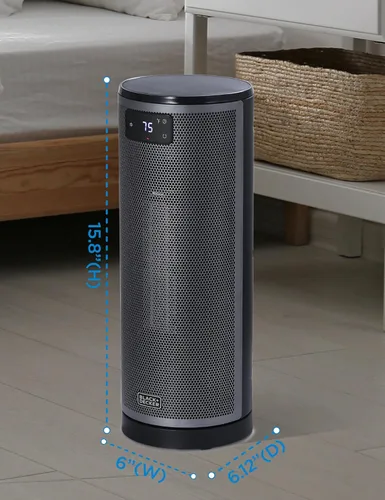 Vista 7 de BLACK+DECKER BHTC209 - Calentador oscilante de cerámica con mando a distancia, color negro