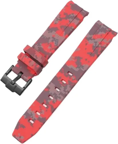 Vista 15 de Correa de camuflaje para Omega Moon Curvo Extremo Pulsera de goma de silicona Hombres Mujeres Sport Watch Band Accesorio 0.787 in
