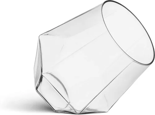 Vista 8 de Munfix Copas de vino de plástico sin tallo, paquete de 32 – en forma de diamante, irrompibles, desechables, de 12 onzas, de plástico transparente