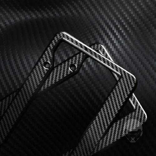 Vista 8 de 1 marco de matrícula para Tesla, juego de soporte de placa de fibra de carbono real, accesorios de automóvil adecuados para todos los modelos
