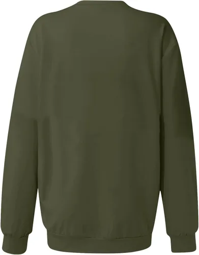 Vista 3 de Sudadera de manga larga con cuello redondo para mujer, a la moda 2023, ligera, suéter tipo túnica, informal, holgada, sin botones