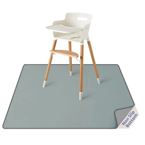 Vista 9 de Blissful Diary - Alfombrilla para debajo de la silla alta, 50.4 x 50.4 pulgadas, lavable, antideslizante, protectora contra salpicaduras, rosa claro
