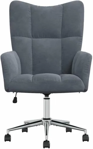 Vista 4 de Modern Velvet Office Chair with Adjustable Height, 360 Swivel and Rolling Castors, Ergonomic Computer Desk Chair for Home Office, Study Room, Dark