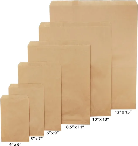Vista 5 de CuteBox - 100 bolsas de regalo de papel plano marrón kraft de 4 x 6 pulgadas para mercancías, manualidades, recuerdos de fiesta, venta al por menor