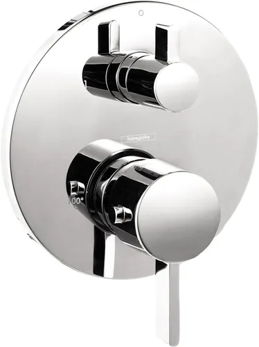 Vista 2 de hansgrohe Ecostat - Enchufe termostático moderno de 2 manijas y enchufe de pared redondo