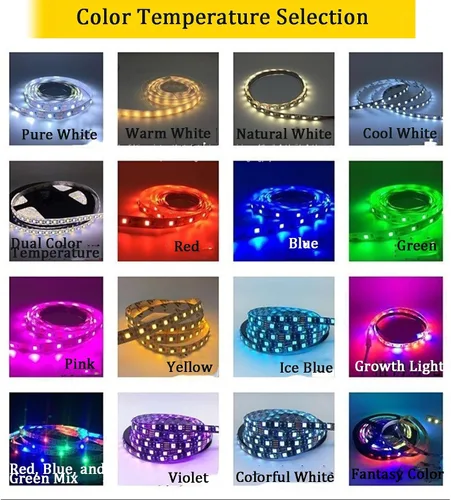 Vista 5 de LED Strip Light, 15-50FT Flexible Dimmable Tape Light, Warm White Cool White RGB Options, Energy Saving Adhesive Lighting for Mirror, Cabinet