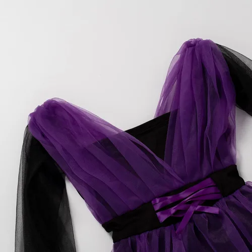 Vista 2 de Disfraz de bruja de Halloween para niñas pequeñas con sombrero