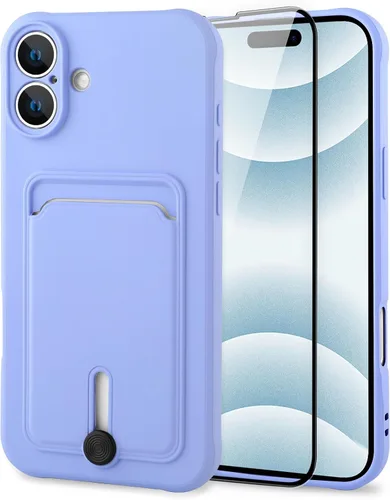 Vista 53 de MZELQ Cartera de TPU Compatible con Funda iPhone 12, Portarjetas Protección de Cámara Cubierta + Protector de Pantalla, Ranura Empujable para Niñas