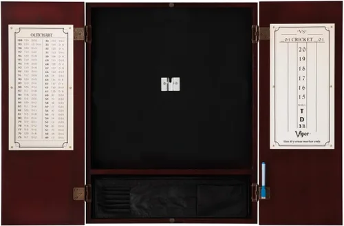 Vista 9 de Viper metropolitan conjunto de tablero de sisal/cerda para dardos de punta de acero y gabinete. Espresso