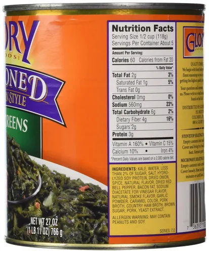 Vista 2 de Glory Foods, Sazonado, Kale Greens, lata de 27 onzas (paquete de 4)