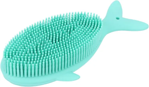 Vista 4 de Cepillo de baño de silicona para bebés, cepillo de masaje para bebés, cepillo exfoliante para piel seca, cuidado del cabello