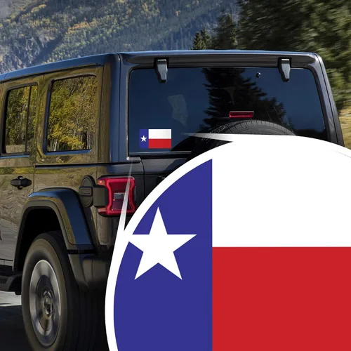 Vista 5 de Paquete de 2 calcomanías de la bandera del estado de Texas, 5 x 3 pulgadas, vinilo de alta calidad PD349
