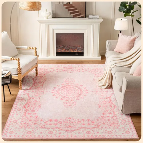 Vista 183 de Istana Alfombra larga antideslizante de 2.5 x 8 para el hogar, para pasillo y cocina, lavable, sedosa y suave al tacto, elegante, color azul y marfil