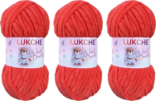 Vista 37 de Hilado de chenilla de terciopelo para amigurumi y punto de crochet súper voluminoso 100 gr (69,0 m) (Grosor del hilo 8 mm) (Verde espárrago) 1
