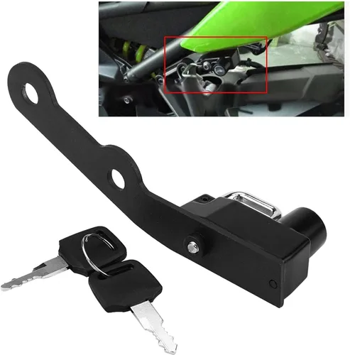Vista 8 de Acouto Cerradura de casco de aleación de aluminio para casco de motocicleta, gancho de montaje de cerradura para MT-09 FZ-09 FJ-09 2014-2017