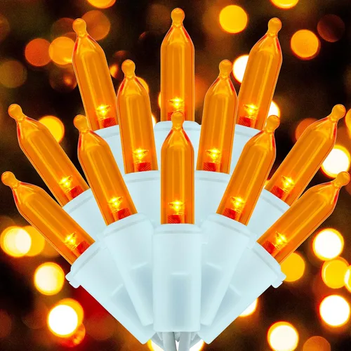 Vista 10 de Juego de luces de cadena navideñas azules de 200 unidades LED, 66 pies de cable verde, juego de luces festivas UL certificadas de grado comercial
