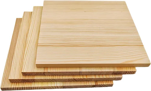 Vista 21 de 6 piezas de bloques cuadrados de madera sin terminar para manualidades, tablas de madera de pino en blanco de 15x15x1 centímetros, para tallado