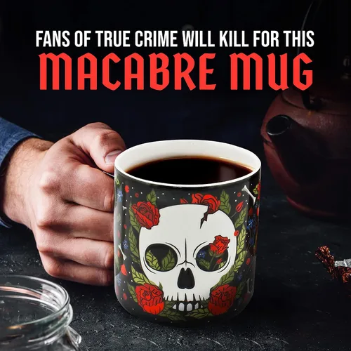 Vista 2 de Ginger Fox - Taza de café True Crime Addict, taza de café espeluznante, taza de café de cerámica, mercancía de adicto al crimen, regalos de crimen