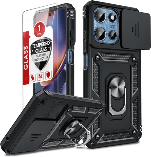 Vista 64 de LeYi Funda para Moto G Stylus 2022 4G (no compatible con 5G), funda para Moto G Stylus con 2 protectores de pantalla, funda protectora de grado Oro