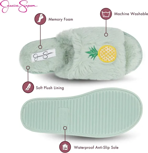 Vista 3 de Jessica Simpson - Pantuflas piel sintética para mujer con espuma viscoelástica