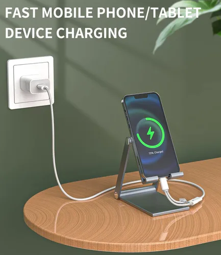 Vista 5 de Adaptador de auriculares para iPhone (paquete de 2) Divisor Lightning dual 2 en 1, adaptador de conector doble para carga de audio, cable de carga